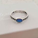 Leah - 925 Sterling Silver Pacific Blue Sn Opal Ring - Size 7