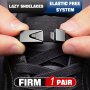 1 Pair Of 8MM Wide Elastic Flat Shoelaces With Metal Buckles Free Tie Lazy Shoelaces