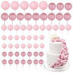 Bouboni 60PCS Glitter Cake Balls Decorations Foam Cake Topper Balls MINI Balloon Cupcake Toppers For Cake Decorating Birthday Ba