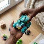 Colorful Plastic Four Wheel Drive Double-sided Stunt Car - Green