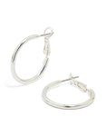 Silver Round Hoop Earrings