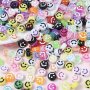 100pcs 4*7mm Smiling Face Mixed Colorful Cute Acrylic Beads For Jewelry Making DIY Creative Fashion Bracelet Necklace Handmade Craft Supplies
