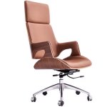 Modern Leather Office Chair With Headrest & Adjustable Height