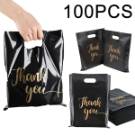 100PCS Black Reusable Plastic Shopping Bags - Perfect For Thank You Gifts Christmas Parties Stores & Boutiques