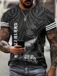 Men's Trendy Casual Crew Neck T-Shirt With Exquisite Novelty Prints For Summer Outdoors And Daily Wear