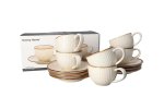 12 Piece Ceramic Cup & Saucer Set