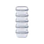 5 Piece 520ML Glass Food Storage Container Set Clear