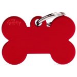 Myfamily Large Bone Pet Id Tag - Aluminium Red Waggs Online Pet Shop