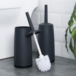 1 Set Toilet Brush With Holder Set Long Handle Toilet Cleaning Brush With Holder Flexible Toilet Bowl Cleaning Brush No Dead Cor