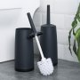 1 Set Toilet Brush With Holder Set Long Handle Toilet Cleaning Brush With Holder Flexible Toilet Bowl Cleaning Brush No Dead Corner Bathroom Cleaning