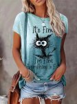 Letter Print Crew Neck T-Shirt Casual Short Sleeve T-Shirt For Spring & Summer Women's Clothing