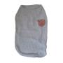 Waffle Knit T-Shirt With Leather Pocket For Dogs - Grey - Large