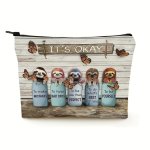 Sloth Butterfly It's Okay Landscape Canvas Gift For Sloth Lovers Cosmetic Bag Makeup Bag Cute Travel Bag Birthday Gifts Friend G