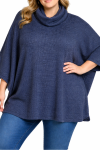 Ladies Plain Turtleneck Tunic - 60 Blue