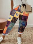 Floral Print Straight Leg Pants Casual Drawstring Waist Pants For Spring & Summer Women's Clothing