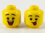 Parts Minifigure Head Dual Sided Child Black Eyebrows Open Mouth With Red Tongue / Red Tongue Sticking Out Pattern - Hollow Stud 3626CPB2743