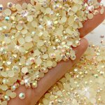 500 1000PCS Jelly Yellow Resin Flat Bottom Nail Rhinestones Round Nail Art Gemstones For Phone Case Accessories And Nail Art Dec