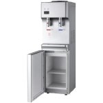 Water Cooler Dispenser – Hot And Cold – Freestanding With Storage Compartment – Silver