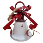 Metal White Liberty Bell With Bows 20CM