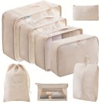 8PCS Travel Packing Cubes Set Suitcase Clothes Storage Bag Portable Underwear Organizer Bag Shoes Bag Toiletry Bag Unisex Bag Fo