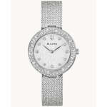 BULOVA Dazzling Silver-tone Crystal Women's Watch