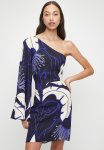 Superbalist Statement Sleeve MINI Shift Dress - Blue Damascus Macro Leaf