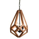Shard Wooden Chandelier 3 Light