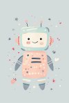 Sparkle Robot Canvas Print - 600MM X 600MM