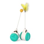 Ball And Feather Balancing Toy For Cats - Pink