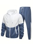 Men's Athletic Windproof Sportswear Set Jacket And Pants Gym Suit Active Co Ord Set