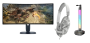 Alienware AW3425DWMCS3 34 Wqhd Curved Gaming Monitor + Headset & Rgb Stand