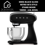 Smeg Black Retro 50'S Style Stand Mixer 1000W - 4.8L Bowl
