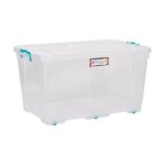 80L Clip And Lock Plastic Storage Box Colour Options Pack Of 5