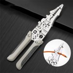 1PC Multi-functional Electrician Pliers High Carbon Steel Serrated Blade Wire Cutting Tool Wire Cable Scissors Crimping Pliers W