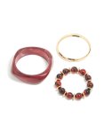 Goldair Gold & Burgundy Acrylic Bangles 3-PACK