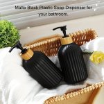 2PCS Matte Black Refillable Soap Dispenser - Convenient Hand And Dish Soap Bottle For Bathroom And Kitchen - Stylish Home Decor