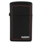 Zippo Slim Black Matte With Red Border
