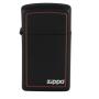 Zippo Slim Black Matte With Red Border