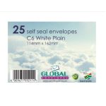 114X162 C6 White Envelopes PK25