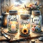 Topmcysg Faith Hope Love Diamond Art Kits For Adults Inspirational 5D Diamond Painting Kits For Beginners Diy Paint With Round F