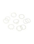Silver Textured Signet Rings 10-PACK - M l