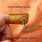 1PC Leather Thimble Finger Protector Coin Pad Design Durable Hand Sewing Thimble Anti-slip Embroidery Finger Pads For Quilting K