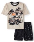 The Children's Place Boys Short Sleeve Top And Shorts 2 Piece Pajama Set Wave Chaser Xx-large