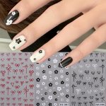 3PCS Set Of French Small Flower Bow Diamond-encrusted Nail Stickers Self-adhesive Decoration Tool Bow Nail Decoration Accessorie