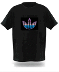El Panel Tshirts: Sound Activated Light Up Tshirt Leaf Design