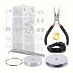 900PCS Jewelry Making Kit With Pliers - Diy Beading Crafting Toolkit Necklace Earring Making Supplies Adult Beginners Set With F