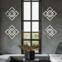 4PCS Set Creative Acrylic Mirror Wall Decals - Diy Customizable Art For Living Room Dining Area & Bedroom Decor