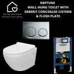Neptune Wall Hung Toilet With Geberit Concealed Cistern & Flush Plate