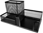 M420 Wire Mesh Metal Cube Clip & Pen Holder - Black