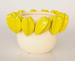 Cream Embossed Carambola Fruit Vase – 14.5X22CM